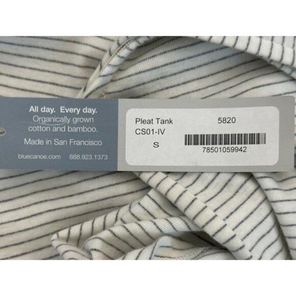 BLUE CANOE Organically Grow Cotton Pleat Tank Size Small Striped - Picture 9 of 10